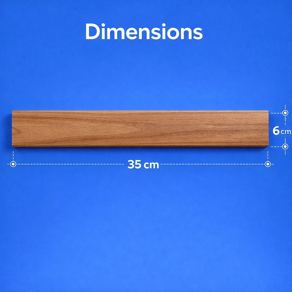 Magnetische messenstrip 35 cm - Hout - Wandmontage | TJ Essentials