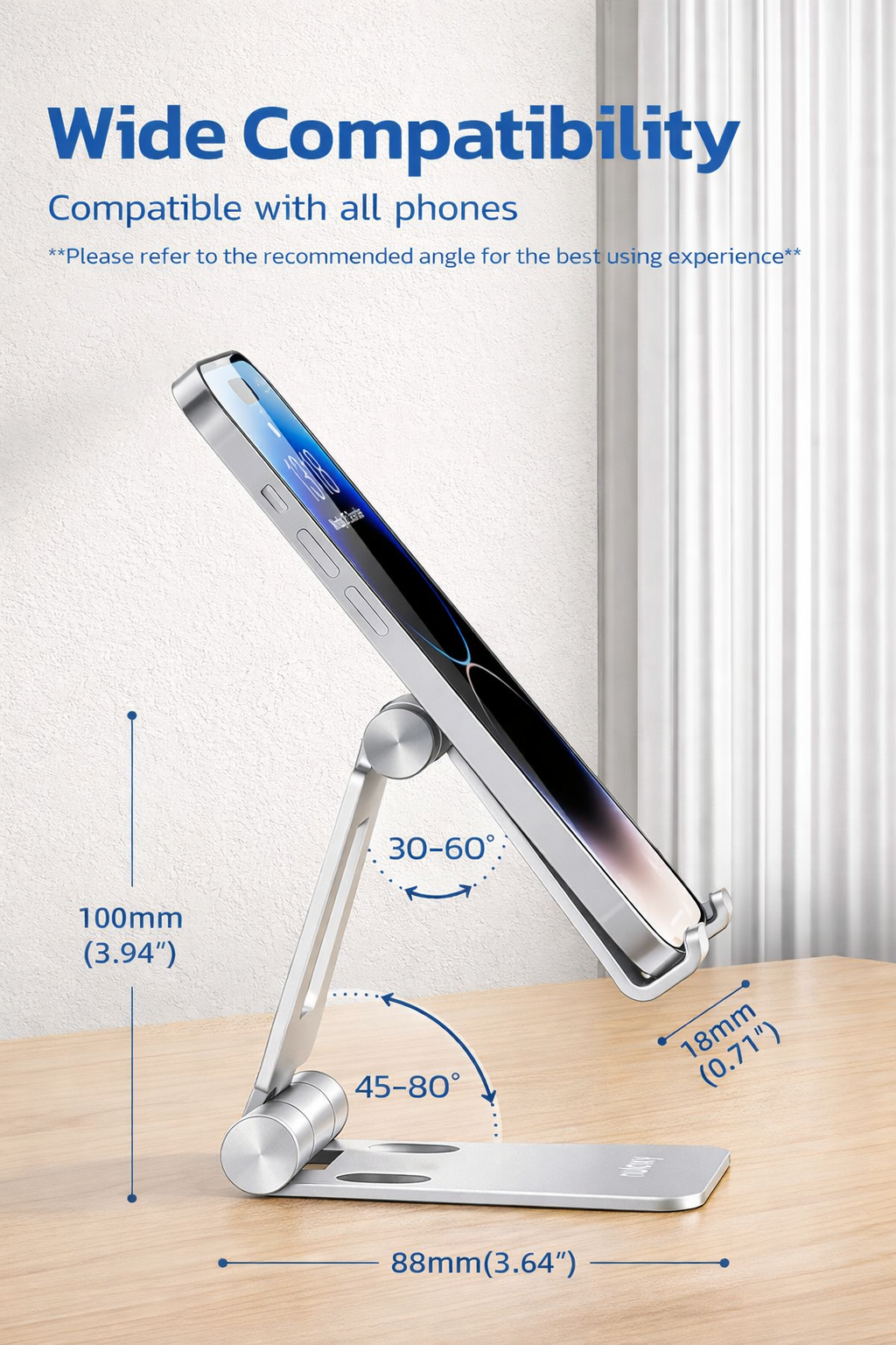 Telefoonhouder verstelbaar - Opvouwbaar - Aluminium - Goud | TJ Essentials