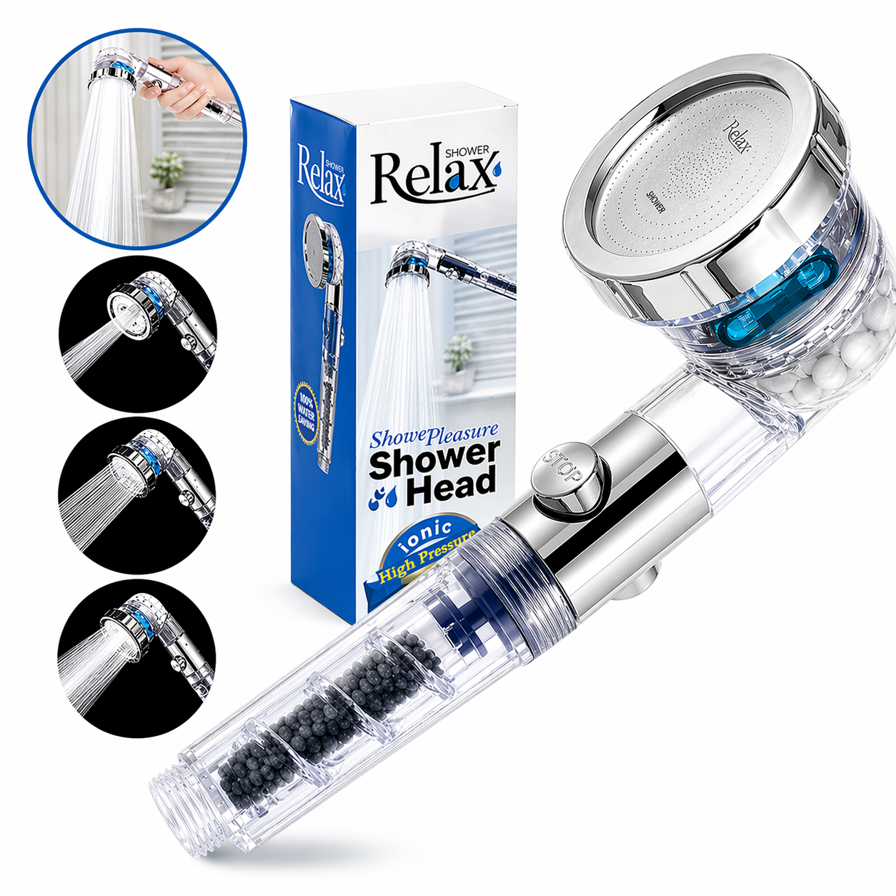 Waterbesparende douchekop - 3 standen - Temperatuurmeter | TJ Essentials