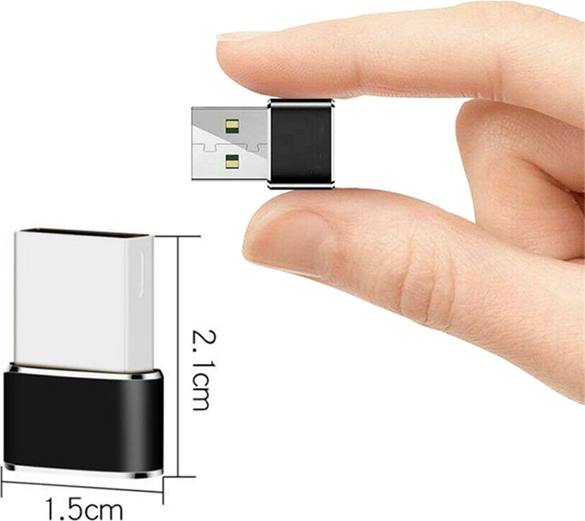 USB-C naar USB-A adapter - USB-C female naar USB-A male - 480 Mbps - Zwart | TOJ
