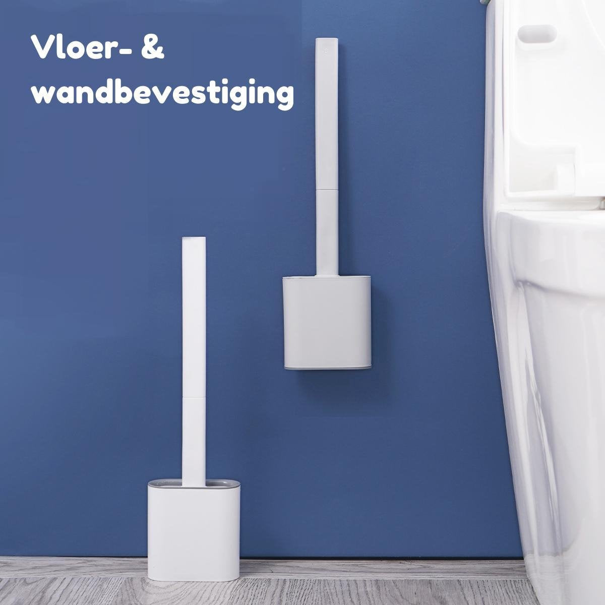 WC borstel met houder - Siliconen - Ophangsysteem - Wit | TOJ