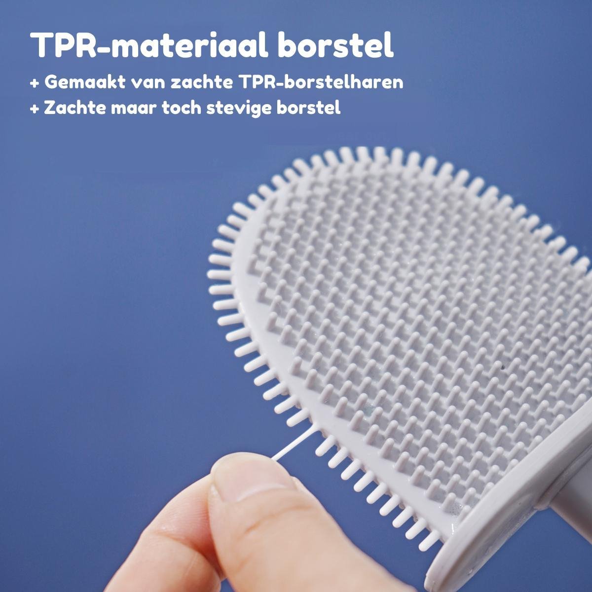 WC borstel met houder - Siliconen - Ophangsysteem - Wit | TOJ