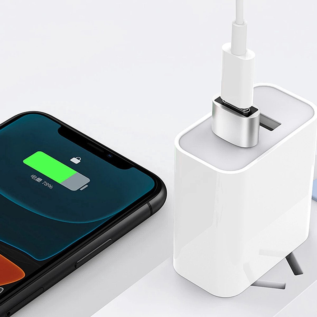 USB-C naar USB-A adapter - USB-C female naar USB-A male - 480 Mbps - Zwart | TOJ