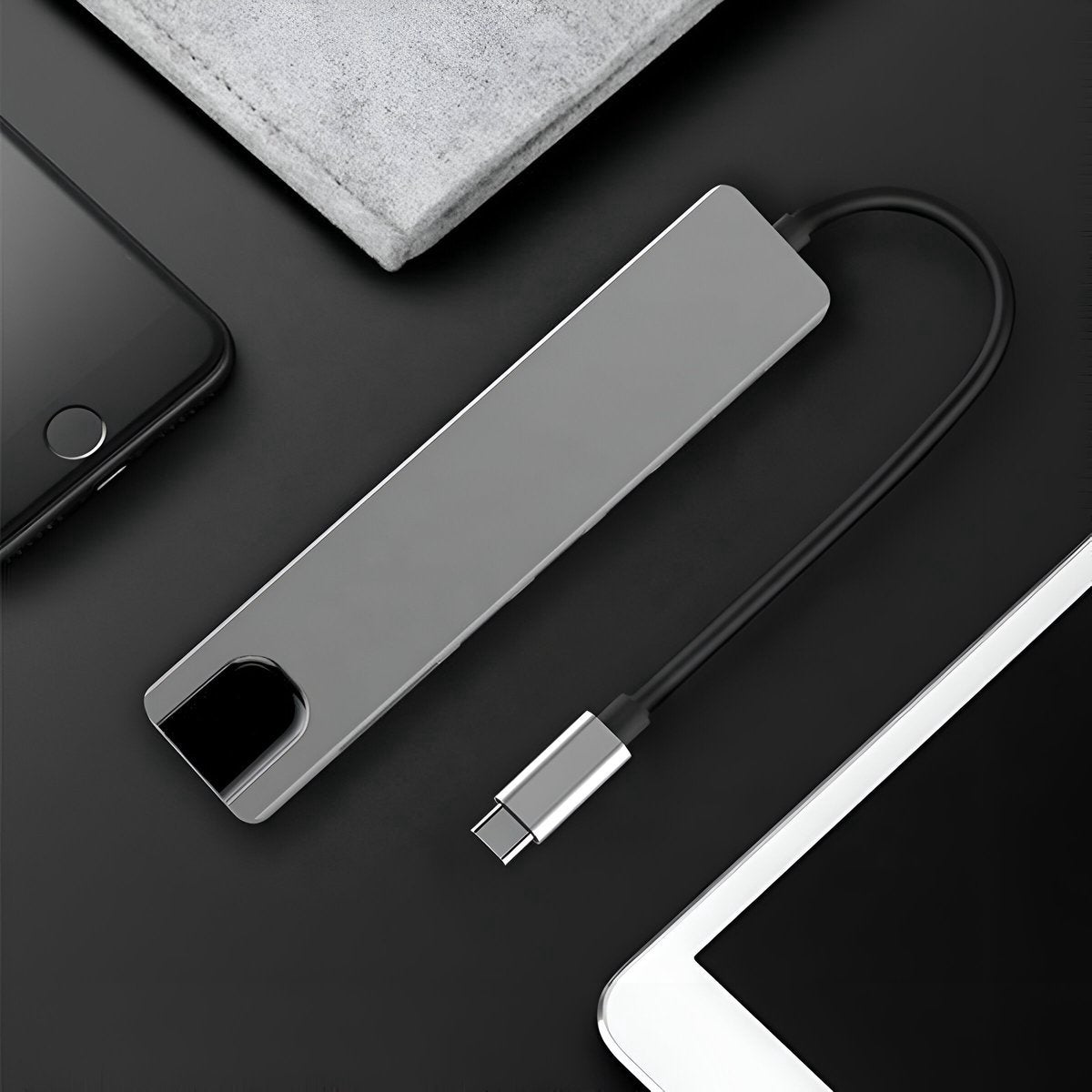 USB-C hub 8-in-1 - HDMI 4K + Ethernet + SD/Micro SD + PD | TOJ