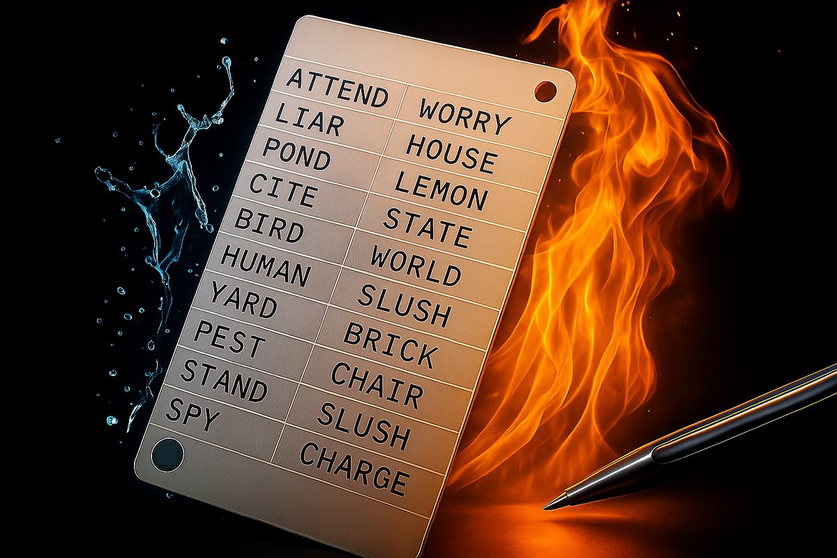 Metalen Seed Phrase Backup Set - 2 RVS kaarten - Graveerpen | TJ Essentials