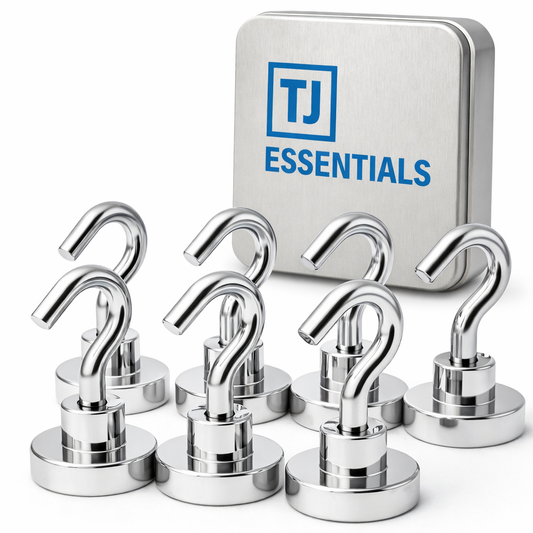 Magnetische haken 6 stuks - Zilver - 38 x 20 x 20 mm | TJ Essentials