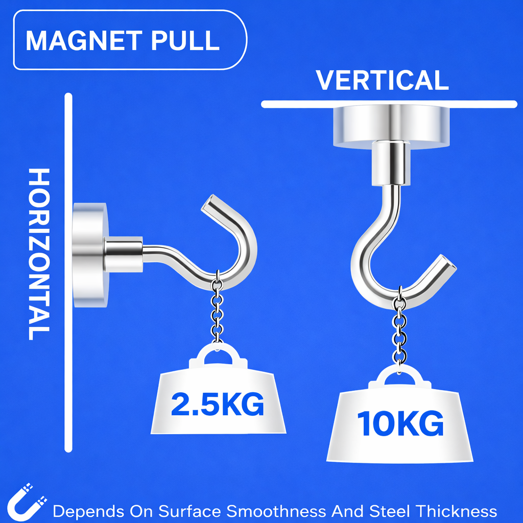 Magnetische haken 6 stuks - Zilver - 38 x 20 x 20 mm | TJ Essentials