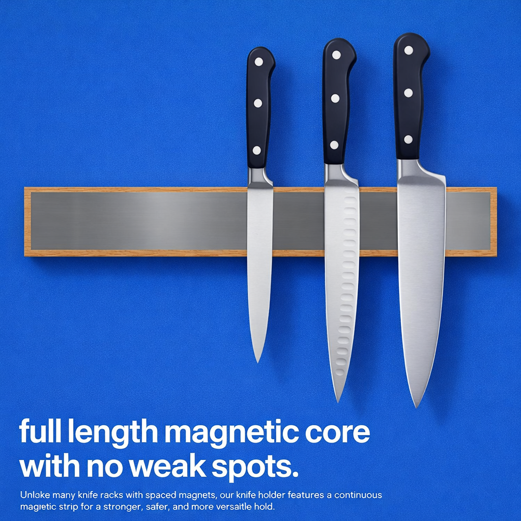 Magnetische messenstrip 35 cm - Hout - Wandmontage | TJ Essentials