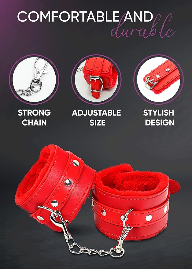 Bondage handboeien - Verstelbaar - Rood/Wit - Kerst | TJ Essentials