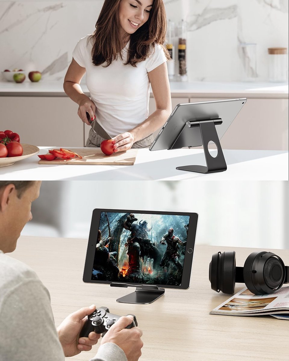 Tabletstandaard verstelbaar - Inklapbaar - Aluminium - Zwart - 4 tot 13 inch | TJ Essentials