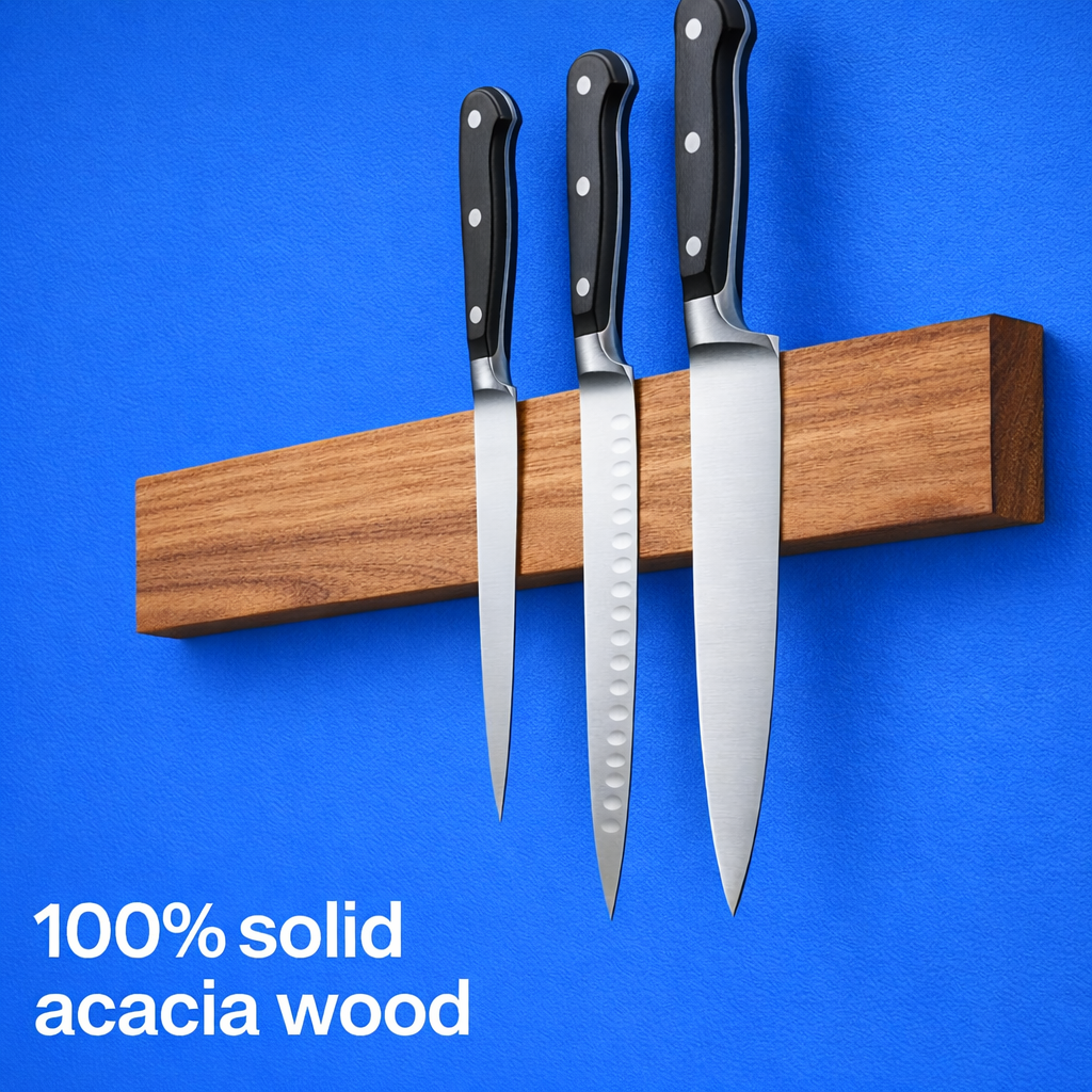 Magnetische messenstrip 35 cm - Hout - Wandmontage | TJ Essentials
