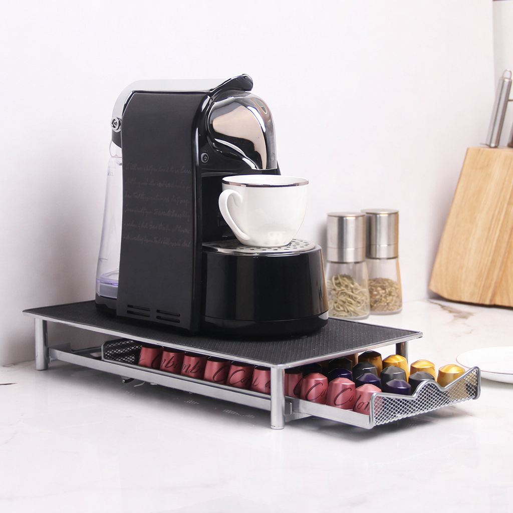 Capsulehouder Nespresso 40 capsules - 1 lade - Zwart metaal | TJ Essentials