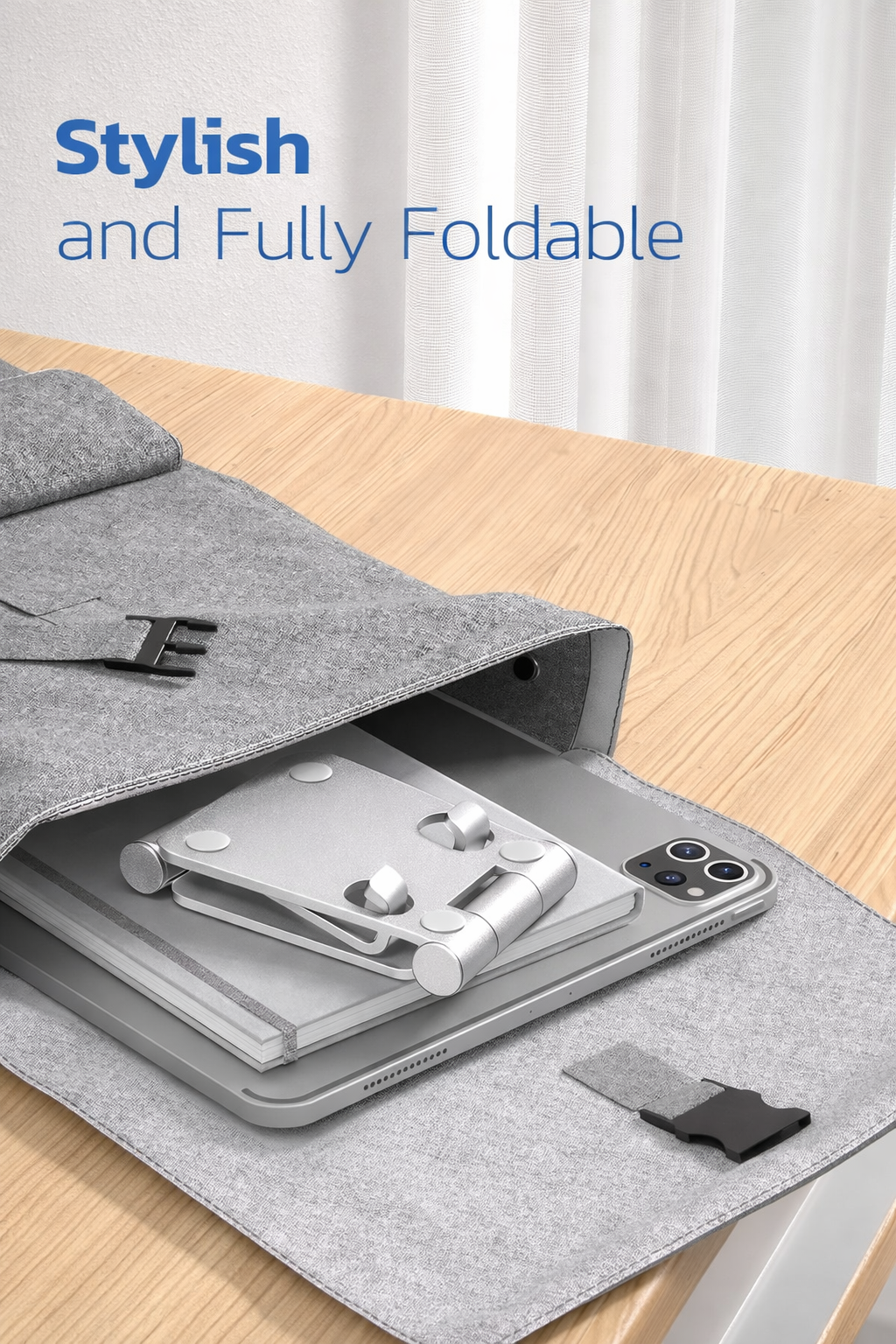 Telefoonhouder verstelbaar - Opvouwbaar - Aluminium - Rosé goud | TJ Essentials
