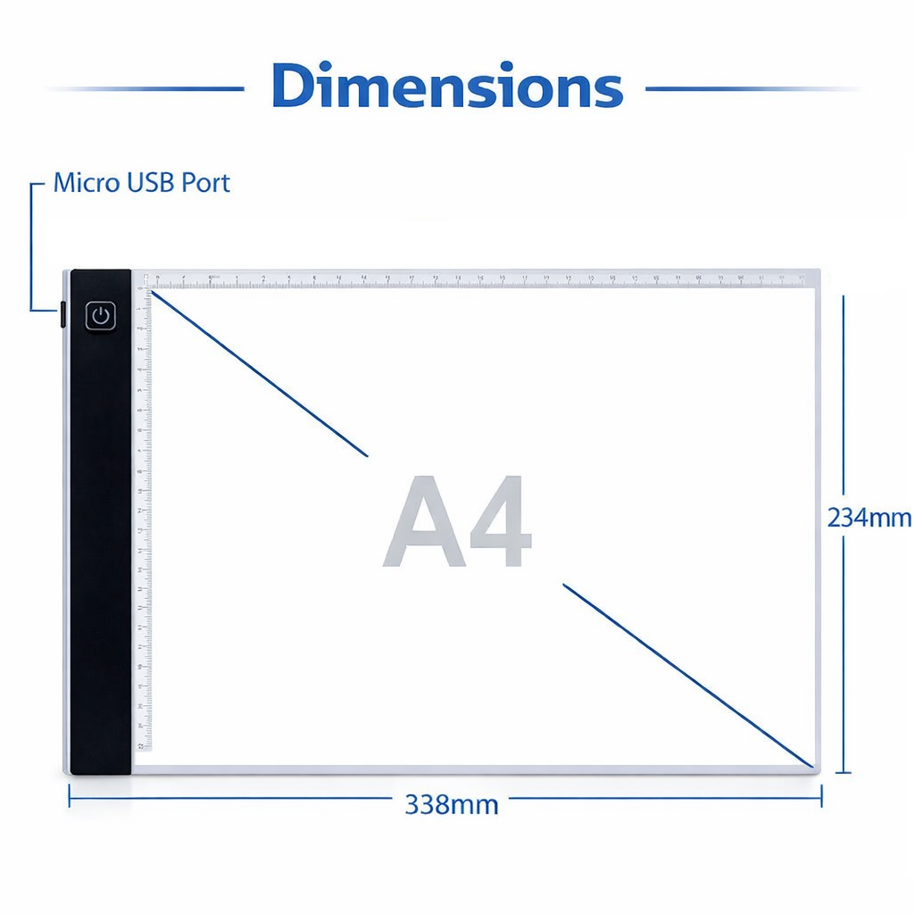 A4 LED lightpad - Dimbaar - Ultradun - Met USB-kabel | TJ Essentials