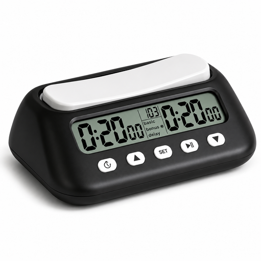 Digitale schaakklok - Normale timer, bonus timer en delay timer - Zwart | TOJ