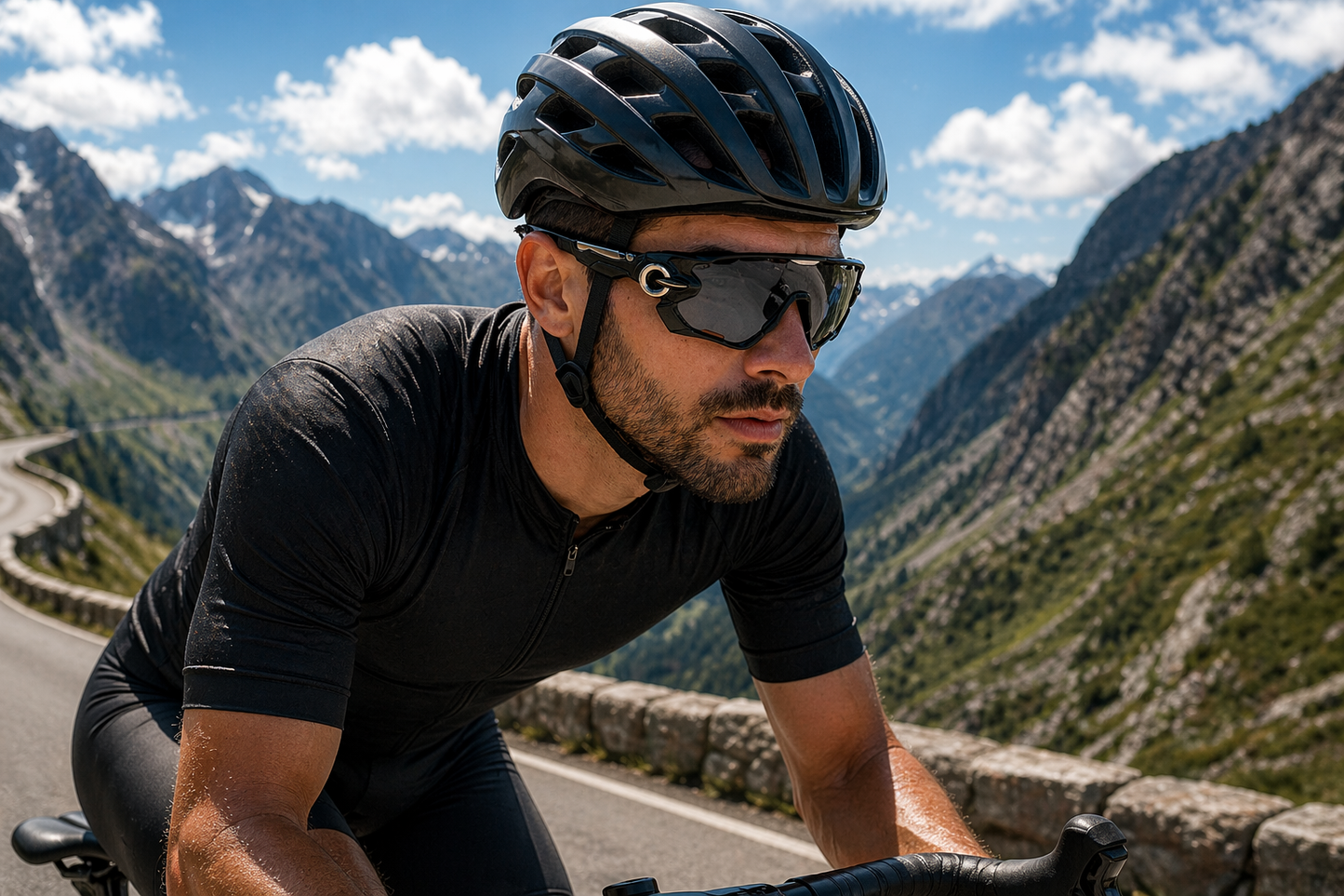 Fietsbril met hoes - Sportbril - UV400 - Donkere lens - Zwart | TOJ