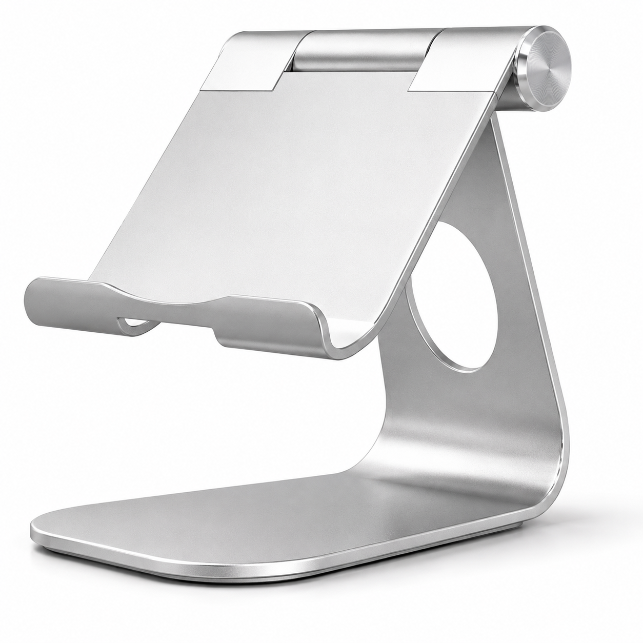 Tabletstandaard verstelbaar - Inklapbaar - Aluminium - Zilver - 4 tot 13 inch | TJ Essentials