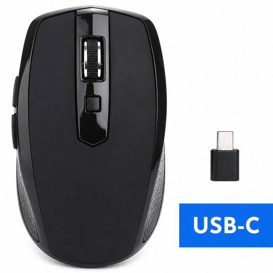 Draadloze muis USB-C - Ergonomisch - Plug & Play - Zwart | TOJ