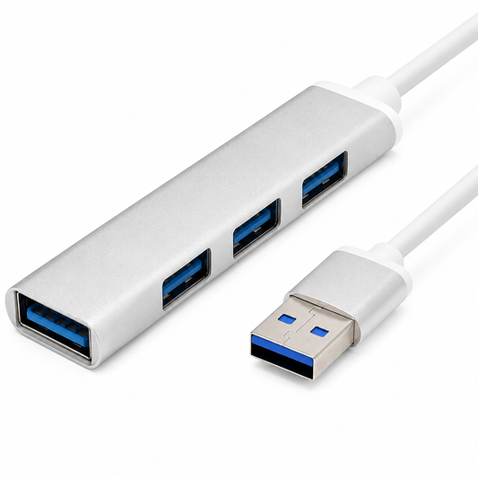 USB hub 4-poorts - USB 3.0 - Poorten verdeler - Zilver | TOJ