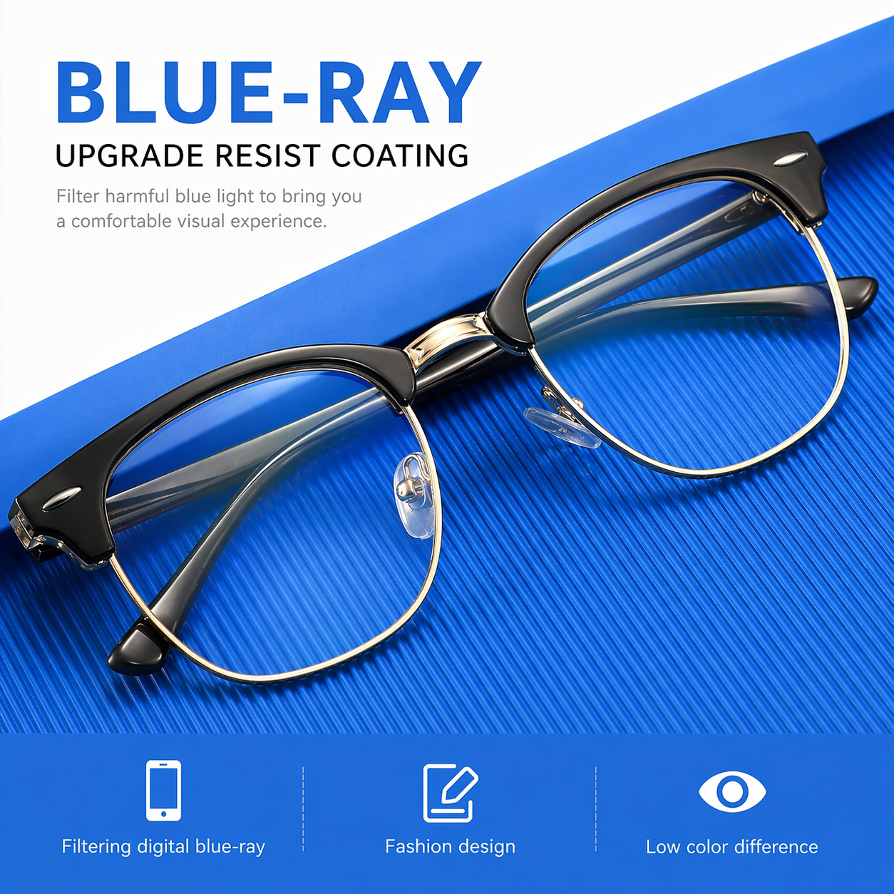 Blauw licht bril - Niet op sterkte - Unisex - Bruin/Goud | TJ Essentials