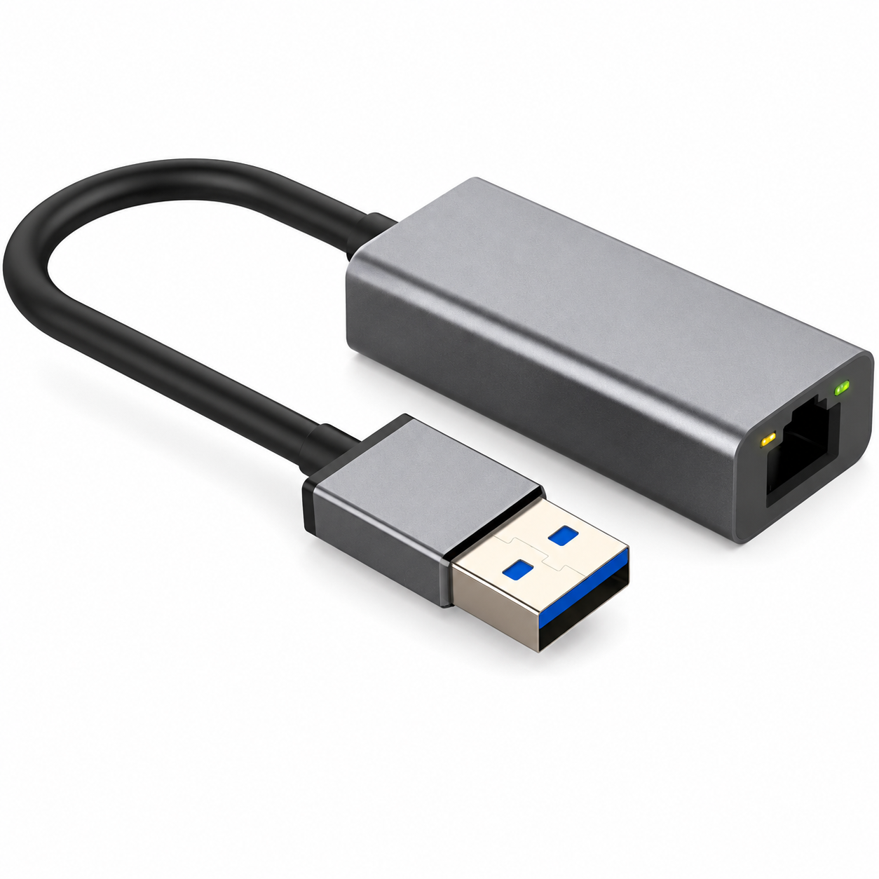 USB 3.0 naar Ethernet adapter - RJ45 - Gigabit 1000 Mbps - Spacegrey | TOJ