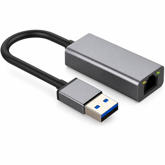 USB 3.0 naar Ethernet adapter - RJ45 - Gigabit 1000 Mbps - Spacegrey | TOJ