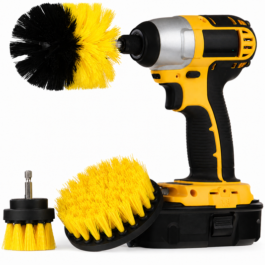 Boormachine borstelset 3-delig - 50/89/100 mm - Geel | TJ Essentials
