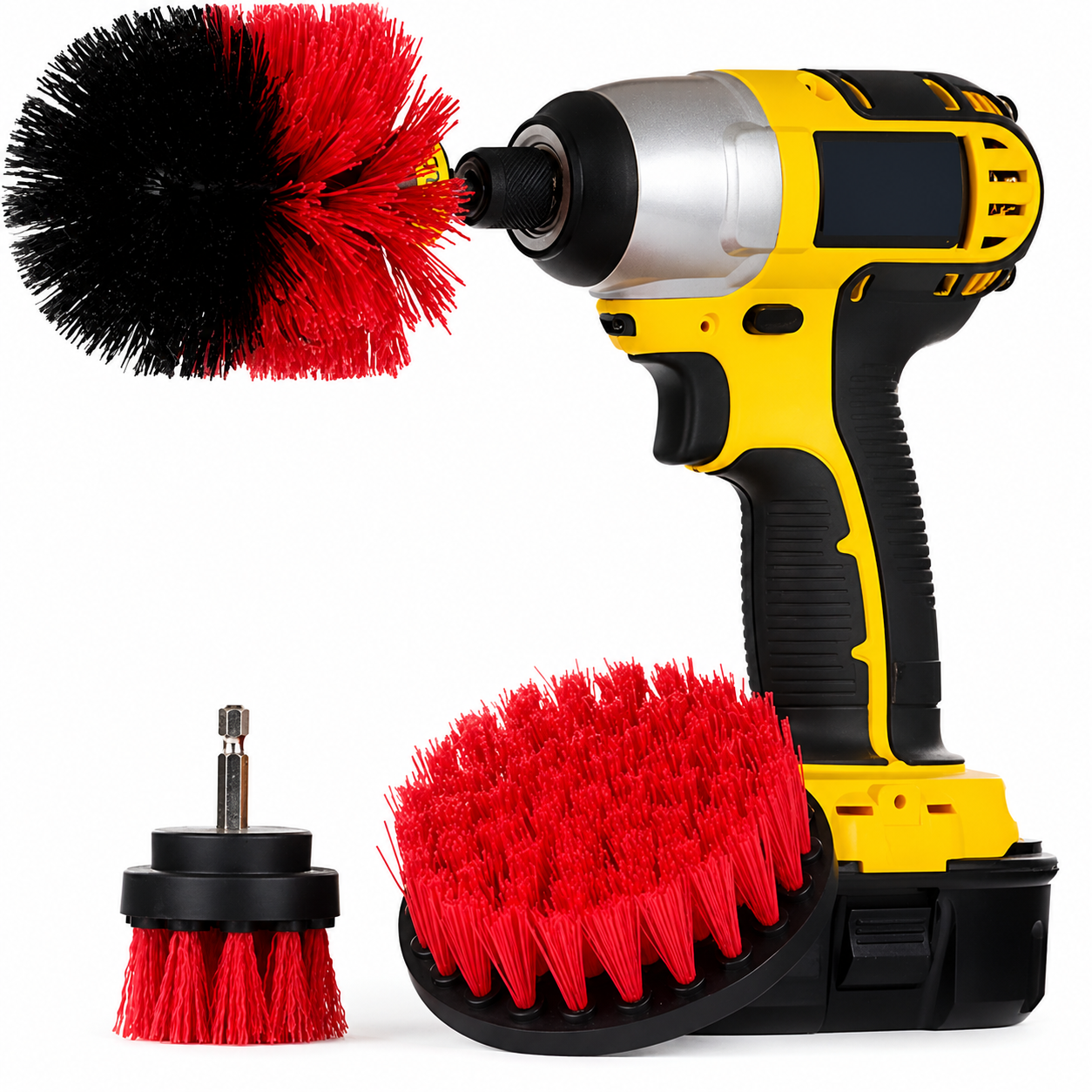 Boormachine borstelset 3-delig - 50/89/100 mm - Rood | TJ Essentials