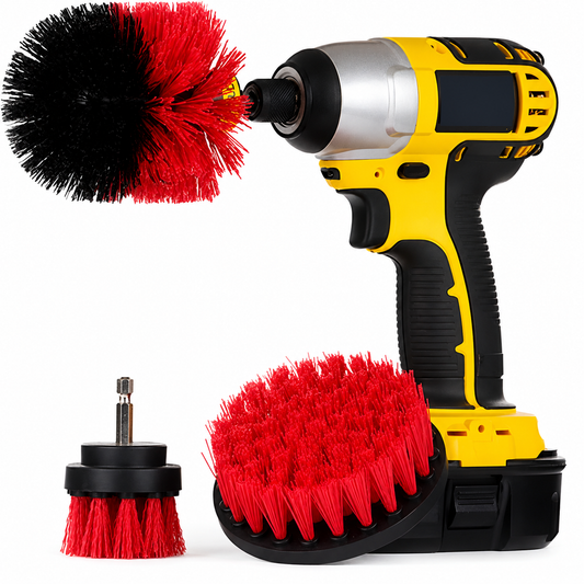 Boormachine borstelset 3-delig - 50/89/100 mm - Rood | TJ Essentials