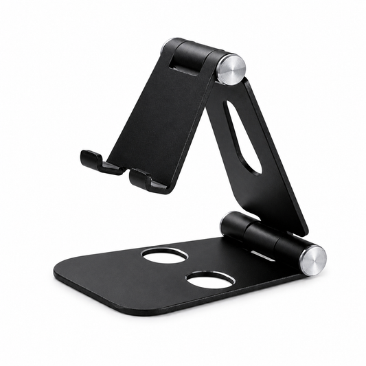Telefoonhouder verstelbaar - Opvouwbaar - Aluminium - Zwart | TJ Essentials