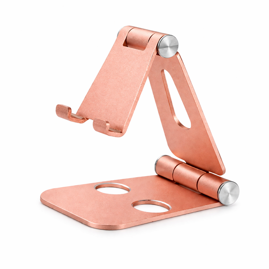 Telefoonhouder verstelbaar - Opvouwbaar - Aluminium - Rosé goud | TJ Essentials