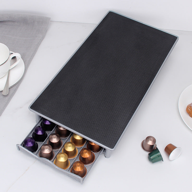 Capsulehouder Nespresso 40 capsules - 1 lade - Zwart metaal | TJ Essentials